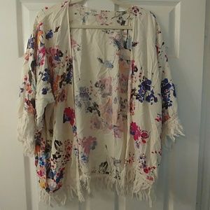 Floral Fringe Kimono